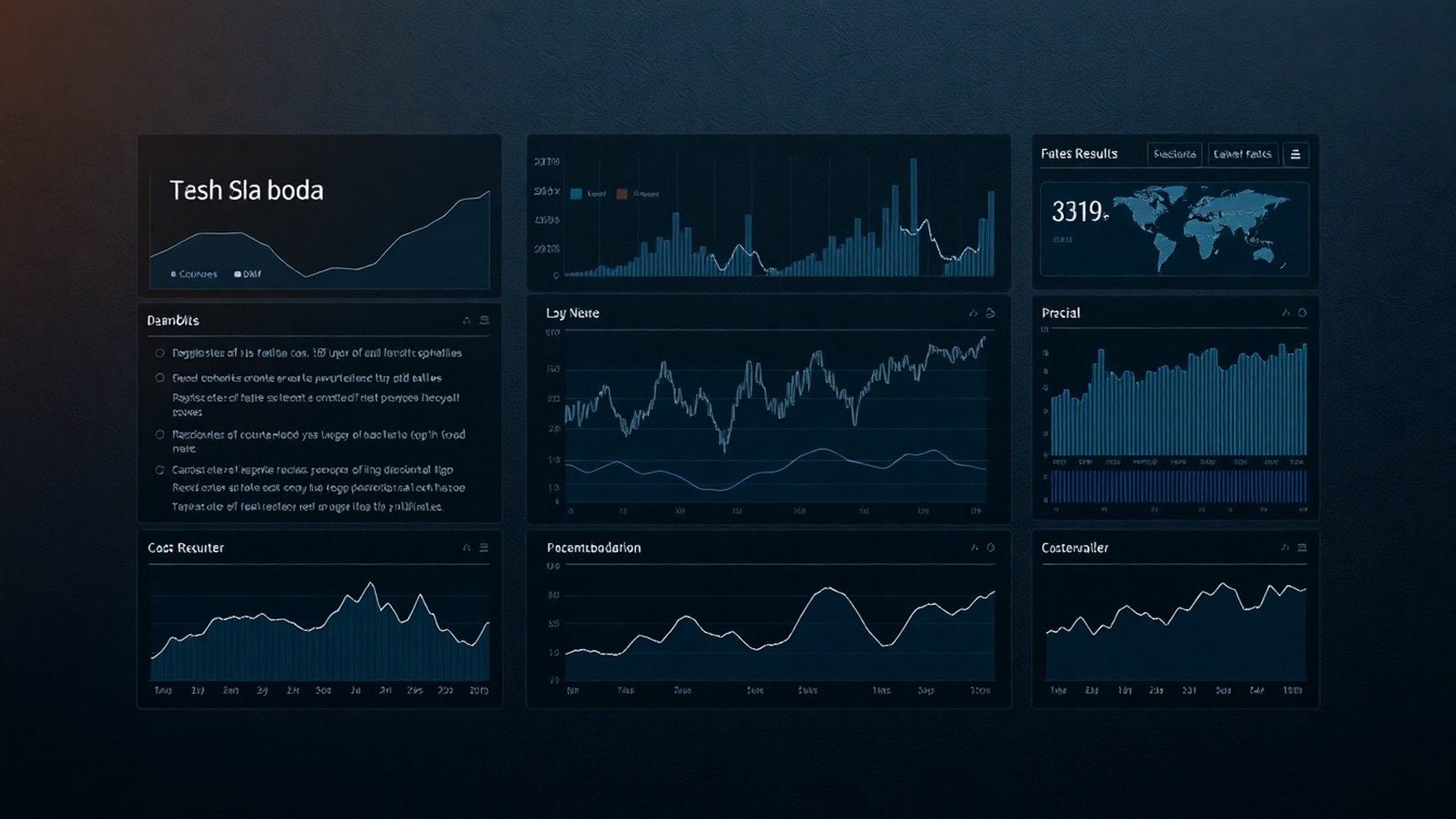 Přehled SERP dat na tmavém dashboardu